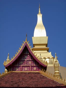 The roof of temple in Vientiane, Laos