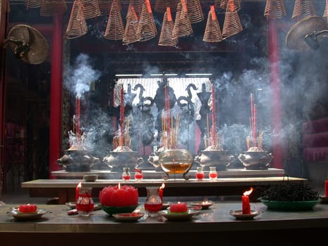 Incense burning in a Chinese temple, Ho Chi Minh City, Vietnam