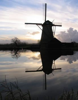 Dutch windmill at Kinderdijk, Holland