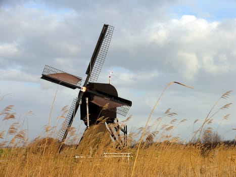 Dutch windmill in Sreefkerk, the Netherlands