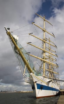 Russian tall ship Mir in IJmuiden, the Netherlands