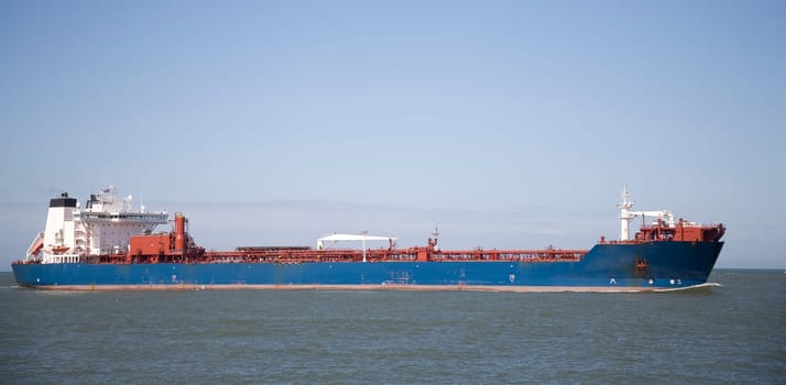 Cargo ship entering the Port of Rotterdam