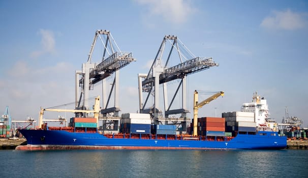 Container ship at the Port of Rotterdam