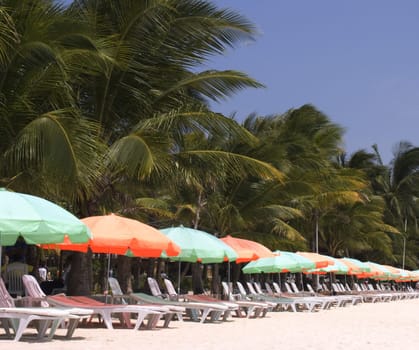 Chairs on Boracay beach, Philippines