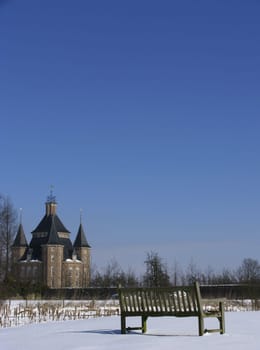 Dutch castle in a winter landscape