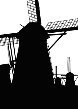 Windmills in Kinderdijk, Holland