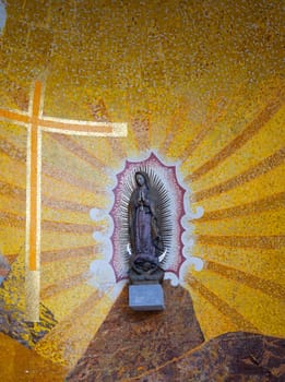 External chapel of the Rosary Basilica in Lourdes, France