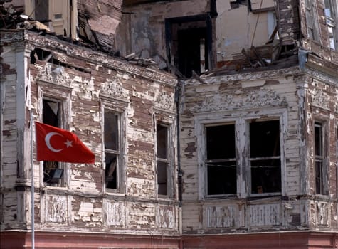 Abandoned building in Istanbul, Turkey