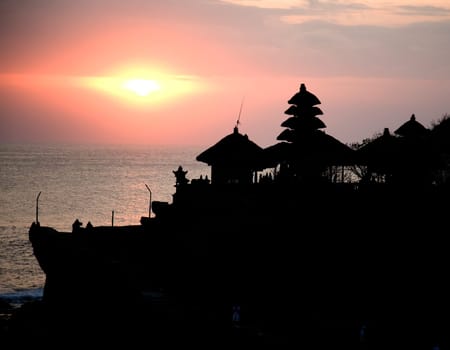 Balinese temple silhouette, Tanah Lot