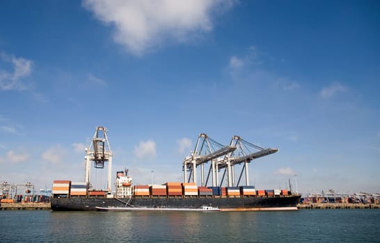 Container ship at the Port of Rotterdam