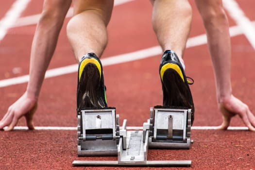 Sprint start in athletics