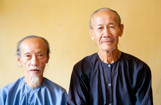 Vietnamese monks in the Phi Lai temple in Ba Chuc, Mekong Delta, Vietnam