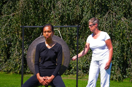 Gong used for sound healing  the gong resonates all the cells of the body simultaneously and is useful in resolving emotional and physical dissonance