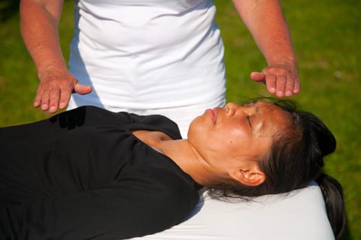 Polarity massage  a technique of gently rocking, holding and massaging to stimulate relaxation, restore energy flow and encourage revitalization