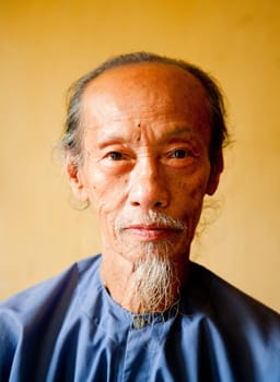 Vietnamese monk in the Phi Lai temple in Ba Chuc, Mekong Delta, Vietnam