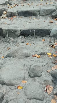 Stone steps autumn gray nature autumn texture background . High quality photo