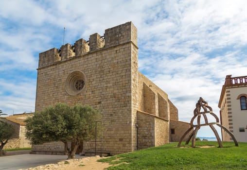 Church medieval village, la escala sant marti of empuries. Catalonia Spain