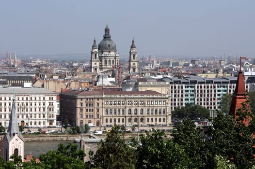 Budapest - a panorama of area of capital of Hungary - Pesht