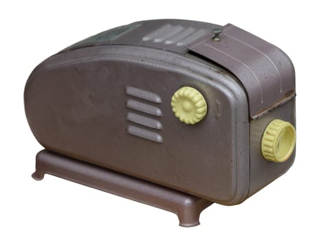Old film (dia) projector isolated on white.