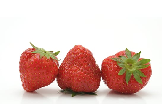 three strawberries