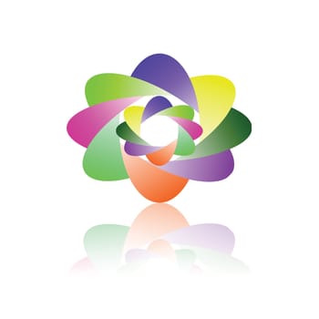 colorful illustration with  multicolor icon  for your design