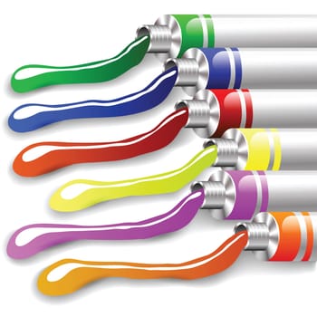 colorful illustration with tubes and paints  for your design