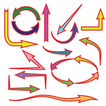 colorful illustration with arrows for your design