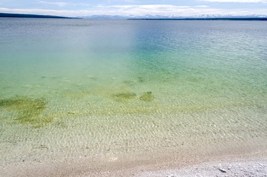 Yellowstone Lake in Yellowstone National Park in Wyoming