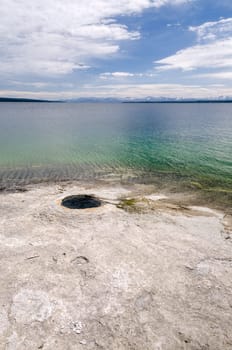 Geyser near Yellowstone Lake in Wyoming