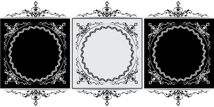 Decorative frame pattern drawn in the old style