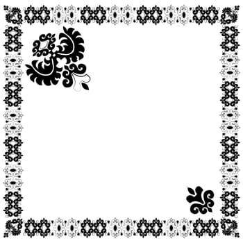 Turkish border and composition of oriental-style embroidery pattern