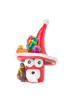 Handmade Santa Claus clay figure