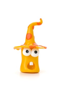 Handmade yellow clay figure