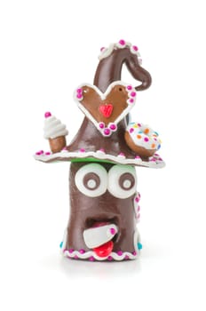 Handmade clay figure with sweets