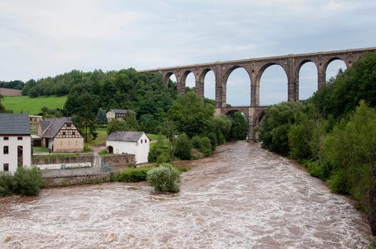 Göhren Bridge with flooding