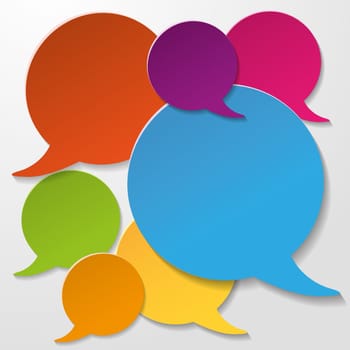 Colorful speech bubbles on the white background. Eps 10 vector file.