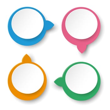 Four info labels cycle on the white background. Eps10 vector file.