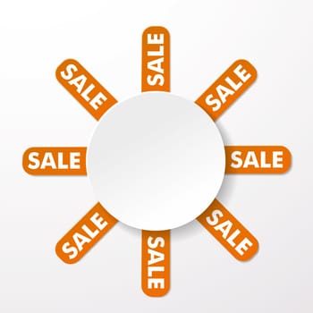 Big round paperlabel with text sale. Eps 10 vector file.