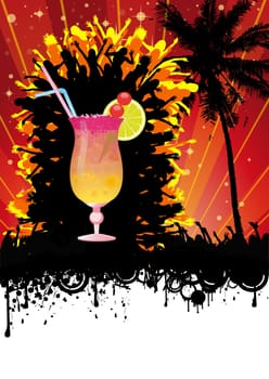 Flyer design for beach cocktail party. Eps 10 vector file.