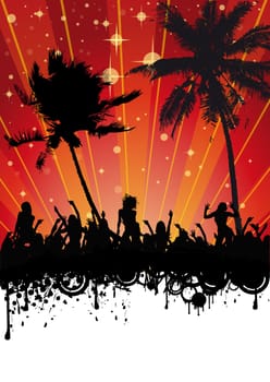 Flyer design for beach party. Eps 10 vector file.