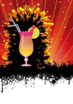 Flyer design for cocktail party. Eps 10 vector file.