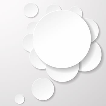 White speech bubble of paper circles. Eps 10 vector file.