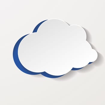 Paper cloud with blue hole. Eps 10 vector file.