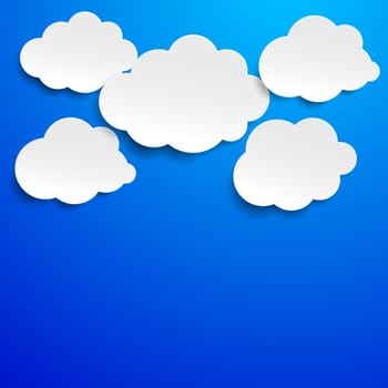 Cloudscape on the blue sky. Eps 10 vector file.