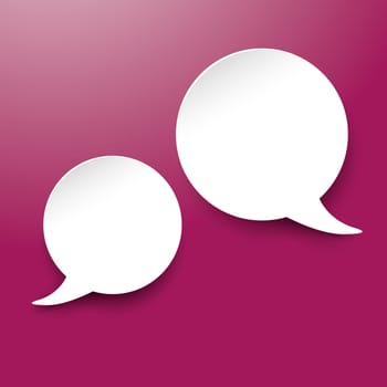 White speech bubles on purple background. Eps 10 vector file.