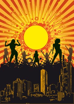 Design for disco party flyer. Eps10 vector file.