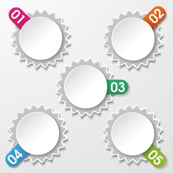 Starsticker paper labels with numbers. Eps 10 vector file.
