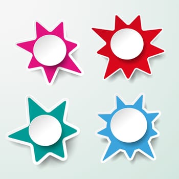Star infographic labels. Eps 10 vector file.