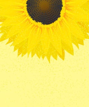 Decorative sunflower on a sunny background with copy space