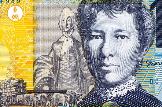 Mary Gilmore (1865-1962) on 10 Dollars 2007 Banknote from Australia. Australian socialist poet and journalist.